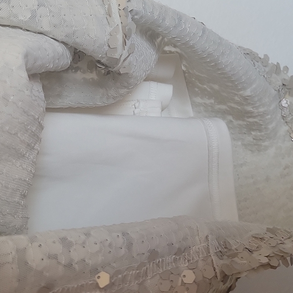 VINTAGE Nick Verreos Sequined Ivory Dress PRICE FIRM - Picture 4 of 12